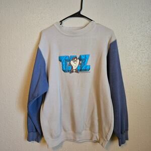Vintage Looney Tunes‎ Taz Embroidered Crewneck Sweatshirt Men's Size Large